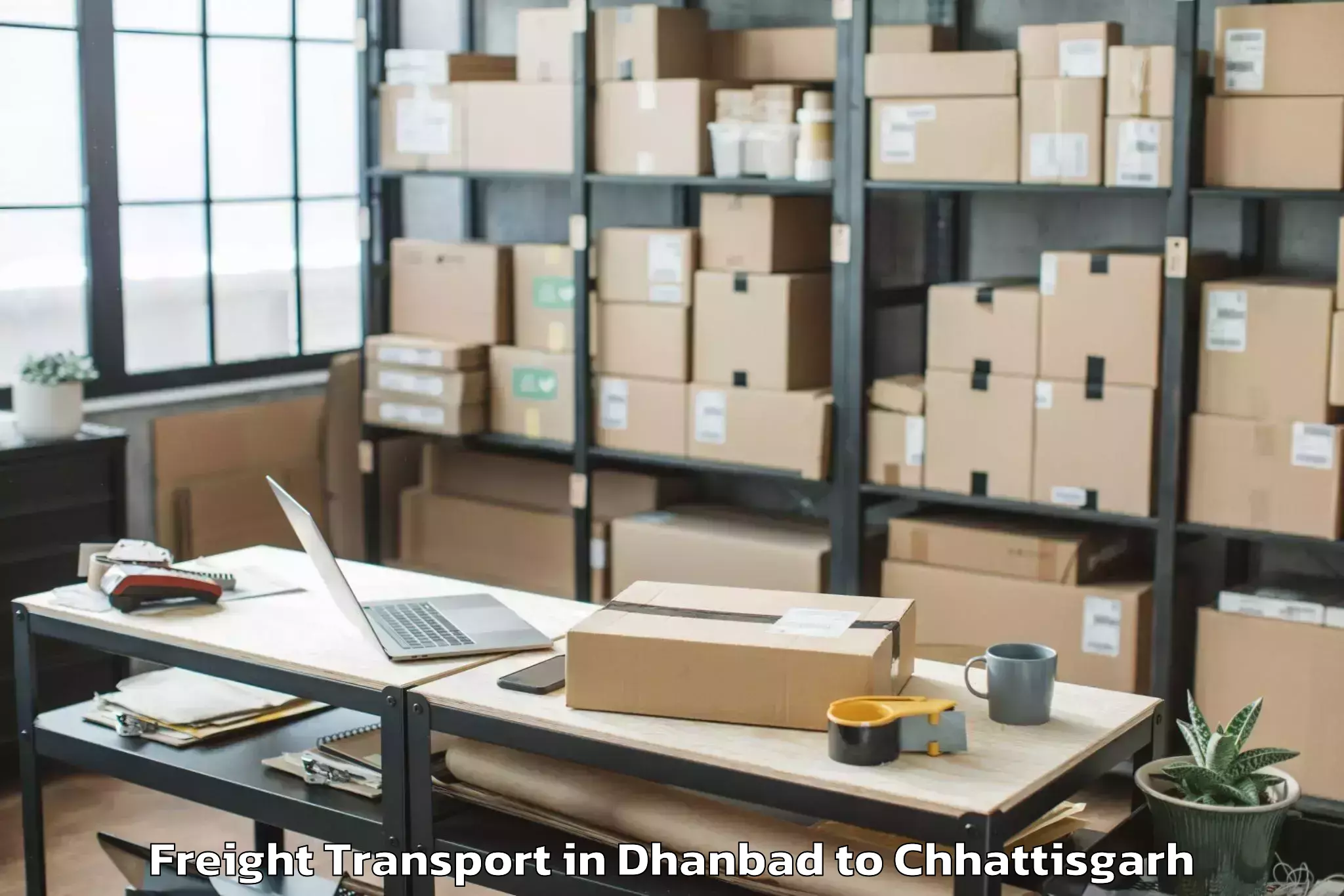 Professional Dhanbad to Hidayatullah National Law Univ Freight Transport